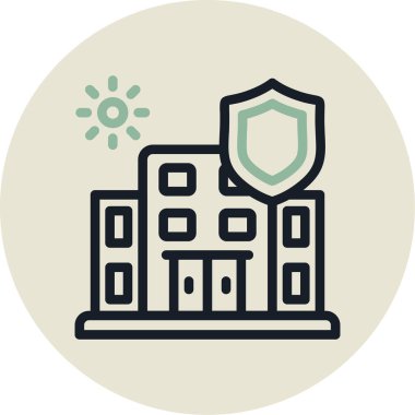 okul binası kutsal kişilerin resmi, vektör çizim