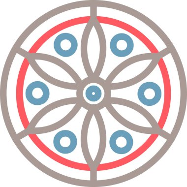 Kırmızı ve beyaz bir çiçeğin vektör çizimi