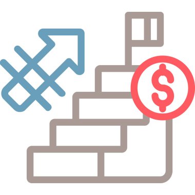 Merdiven ve dolar simgesinin vektör çizimi