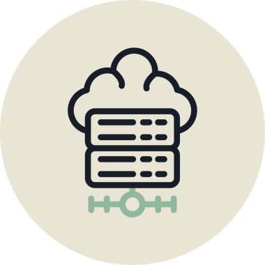 bulut depolama ikonu vektör illüstrasyonu