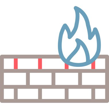 şömine simgesi vektör illüstrasyonu