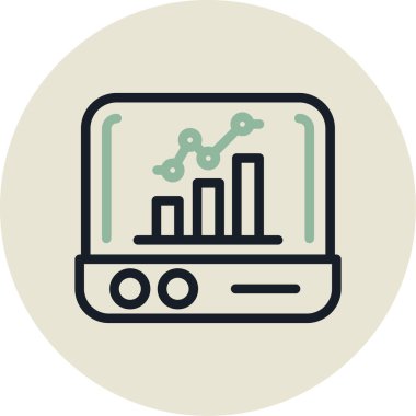 veri analizi. Web simgesi vektör illüstrasyonu