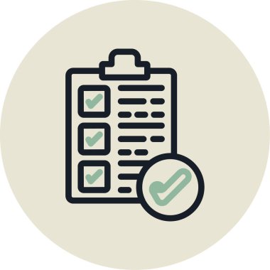 Kontrol listesi simgesi, vektör illüstrasyonu