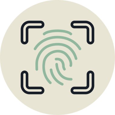 parmak izi ikonu vektör illüstrasyonu