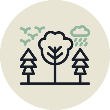 Modern ağaç simgesinin vektör illüstrasyonu