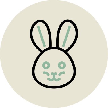 şirin tavşan simgesi, basit vektör çizimi