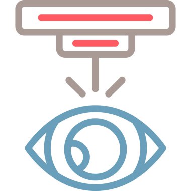 Göz tarama simgesi. Web için göz vektör sembolünün özet çizimi