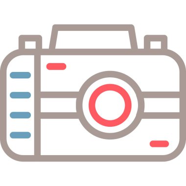 kamera vektörü renk çizgisi simgesi