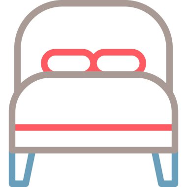 Yatağa. Web simgesi basit illüstrasyon