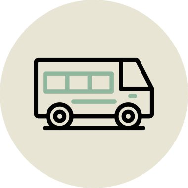 Otobüs. Web simgesi basit illüstrasyon