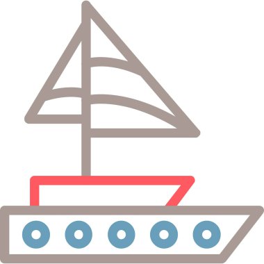 Gemi. Web simgesi basit illüstrasyon