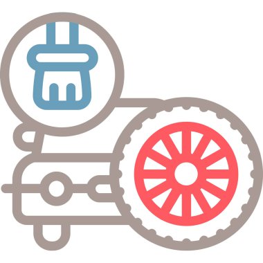 Araba tekeri ikonu. Web için araba vektör simgelerinin özet çizimi