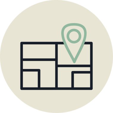 gps konum simgesi doldurulmuş dış hat biçimi