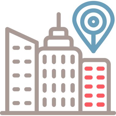 gps harita konumu simgesi doldurulmuş dış hat biçimi