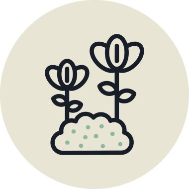 Bir bitki simgesinin vektör illüstrasyonu