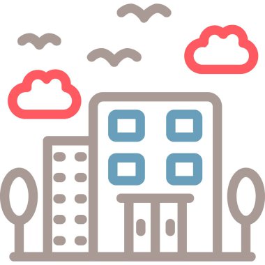 bina simgesi, vektör illüstrasyonu