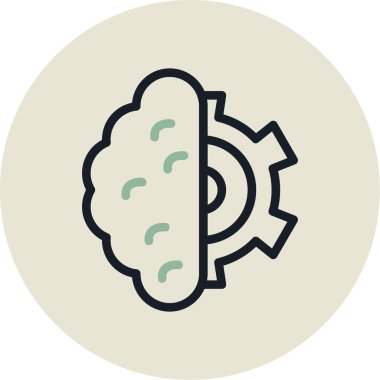 beyin ikonu vektör illüstrasyonu