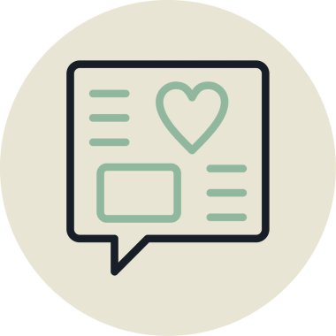 Kalp. Web simgesi basit illüstrasyon