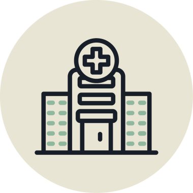 hastane renkli vektör simgesi oluşturma