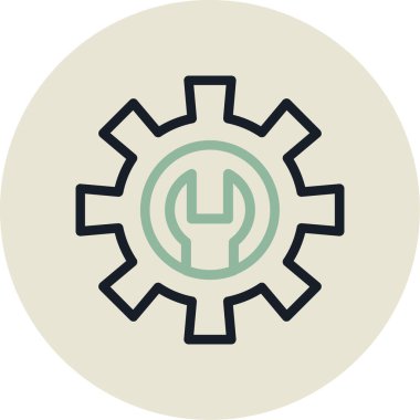 dişli simgesi vektör illüstrasyonu