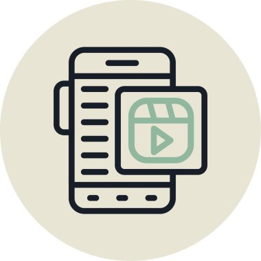 çevrimiçi oynatıcı renkli vektör simgesi