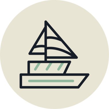 tekne ikonu vektör illüstrasyonu