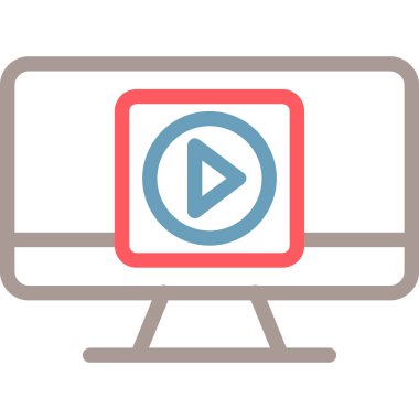 Video oynatıcı ikon vektör illüstrasyonu