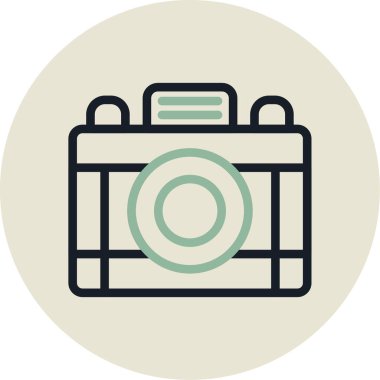 Bir kamera simgesinin vektör illüstrasyonu