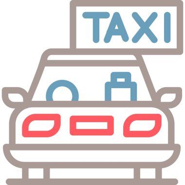 Taksi simgesi, basit vektör illüstrasyonu