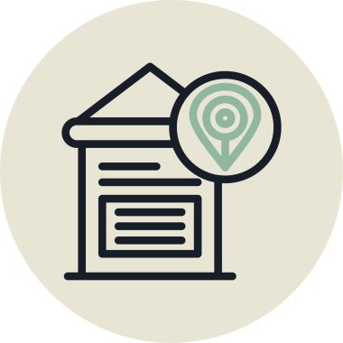 konum haritası pin simgesi doldurulmuş dış hat biçimi