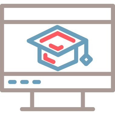 Mezuniyet şapkalı bilgisayar