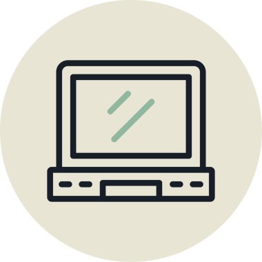 Dizüstü bilgisayar simgesi vektör çizimi