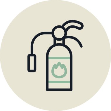 Bir yangın söndürücü simgesinin vektör çizimi