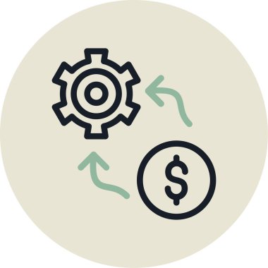 dişli simgesi, vektör çizimi