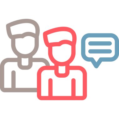 Sohbet ikonu. Ana hatlı vektör çizimi. sohbet sembolü