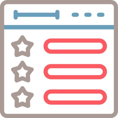 Ağ simgesi, basit yıldızın vektör illüstrasyonu