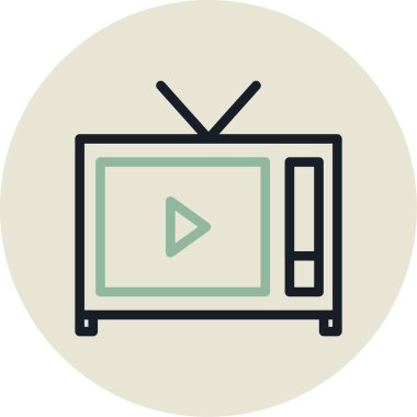 Televizyon. Web simgesi basit illüstrasyon
