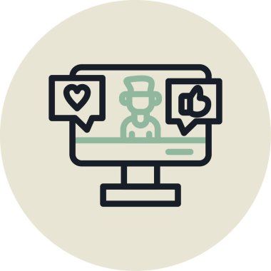 Çevrimiçi sohbet. Web simgesi basit illüstrasyon