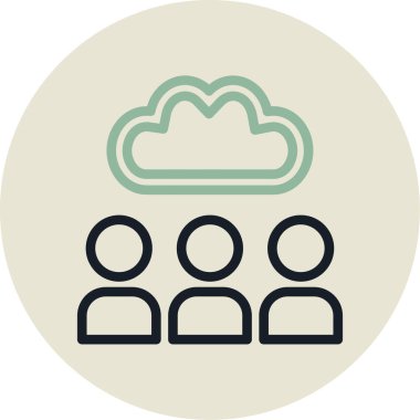 beyaz arkaplanda bulut simgesi, illüstrasyon, vektör