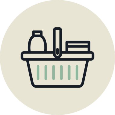 Sepet. Web simgesi basit illüstrasyon