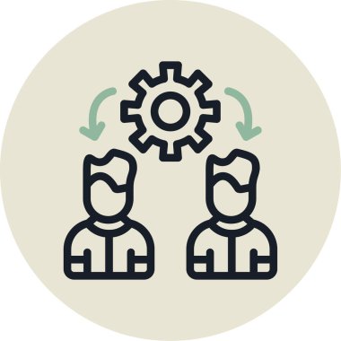 Takım çalışması. Web simgesi basit illüstrasyon