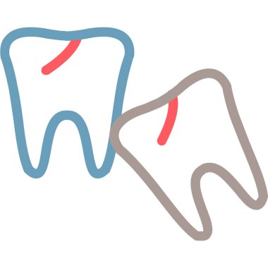 Diş ikonu. düz resimleme
