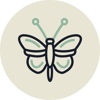 Kelebek simgesi vektör illüstrasyonu