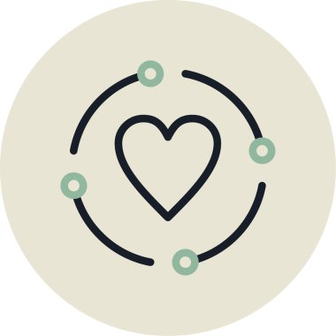 Kalp. Web simgesi basit illüstrasyon