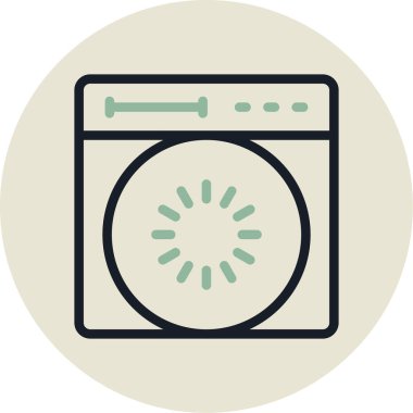 Çamaşır makinesi. Web simgesi basit illüstrasyon