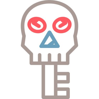 Cadılar Bayramı Kafatası. Basit illüstrasyon