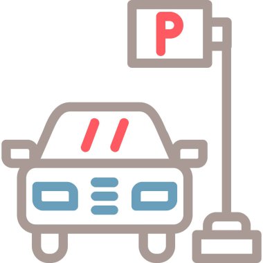 Otopark simgesi doldurulmuş - taslak biçimi