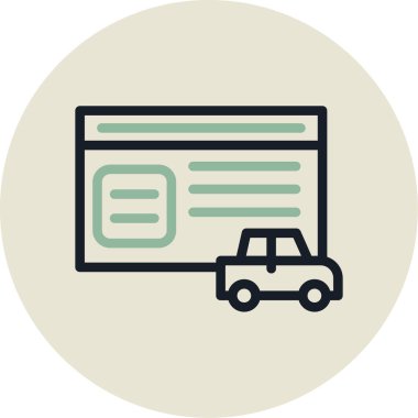 araba simgesi, vektör illüstrasyonu