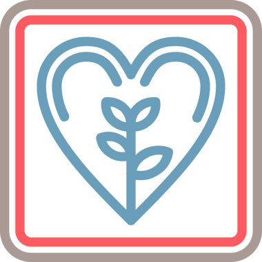 kalp yaprağı simgesi vektörü.