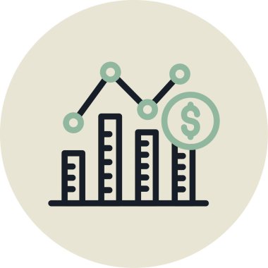 iş ve yatırım renkli vektör simgesi.